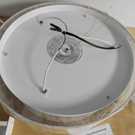 (Cracks) CALOKES 18-Inch Large Flush Mount Ceiling Light Fixture with Fabric Sha