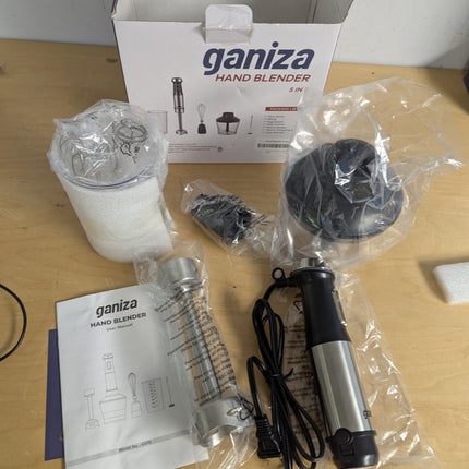 Ganiza Immersion Blender 5 in 1 Hand Blender 800W Heavy Duty Motor, 15 Speed and