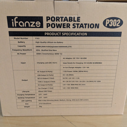 Portable Power Station 300W：Outdoor Solar Generator with 296Wh Backup Lithium Ba