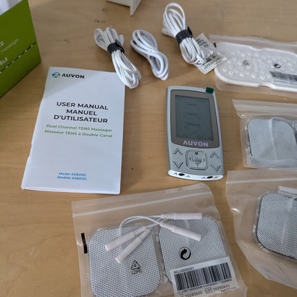 AUVON Dual Channel TENS Unit Muscle Stimulator Machine with 20 Modes, 2" and 2"x