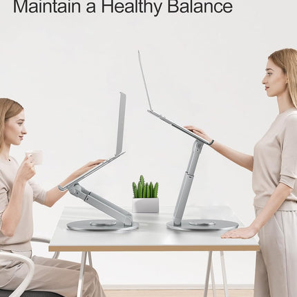 tounee Laptop Stand for Desk Adjustable Height, Telescopic Computer Stand with P