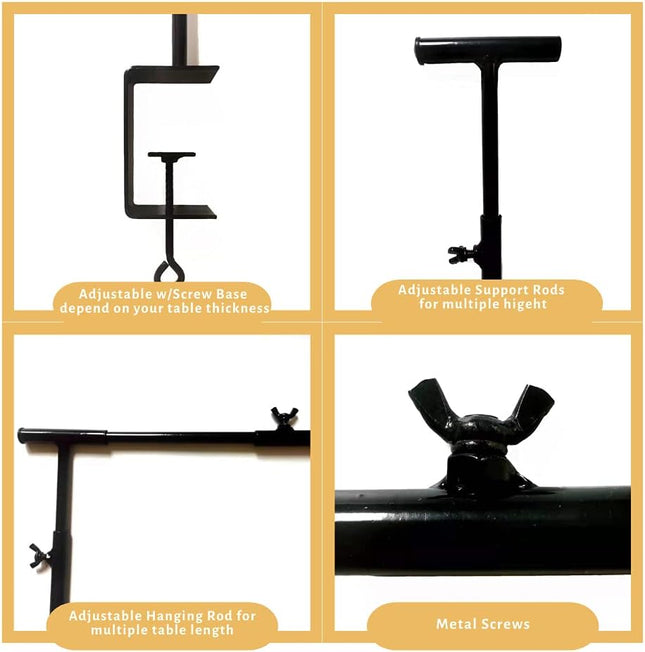 Hopesun Over The Table Rod Stand with Clamps 49-102" Adjustable Metal Balloon Ar