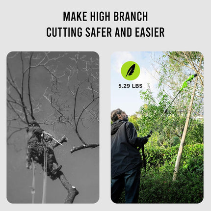 STEELITE 2-in-1 Brushless Electric Pole Saw & Cordless Chainsaw, 5.29 lbs Lightw