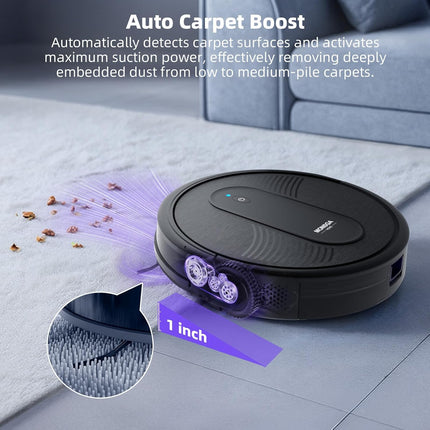 MONSGA Robot Vacuums and mop, Powerful Suction Robotic Vacuum, 140Min Runtime, V