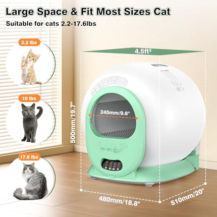 Self Cleaning Litter Box, Automatic Cat Litter Box for Multiple Cats Large, Odor