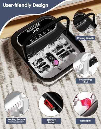 OOAMBB Collapsible Foot Spa with Heat, Bubble, Temperature Control and XL Touch