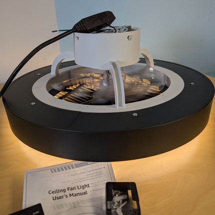 LEDIARY 20 Inch Low Profile Ceiling Fans With Lights, Led Bladeless Ceiling Fan,