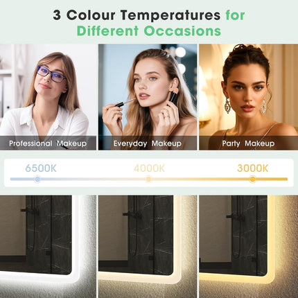 S·BAGNO 47.2''x27.2'' LED Bathroom Mirror with Lights