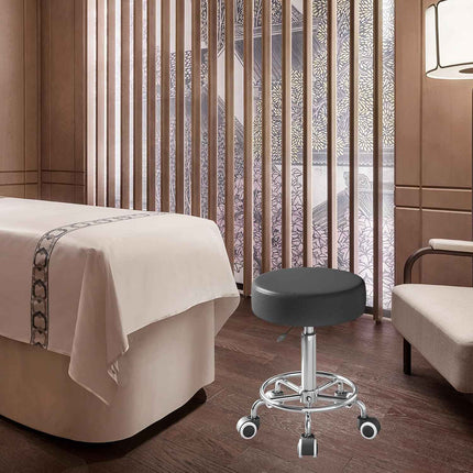 Rolling Stool with Wheels - Ultra Soft Thick Padded Seat, Compact Size, Heavy We