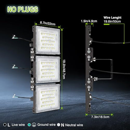 STASUN 300W LED Flood Light, Mini Series Outdoor Floodlight, 30000LM 6000K Dayli