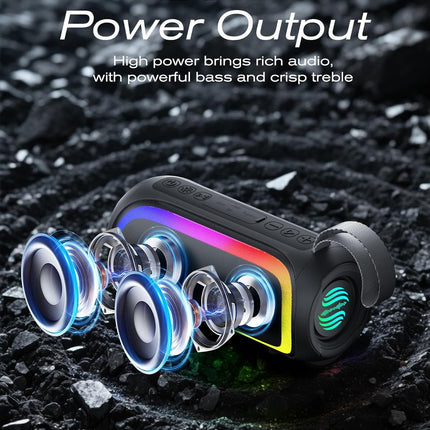 Portable Bluetooth Speaker, IPX6 Waterproof 20W HiFi Stereo Sound with Deep Bass