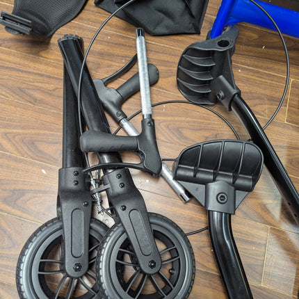 StrollAid Upright Walkers for Seniors, Stand Up Rollator Walker with Padded Seat