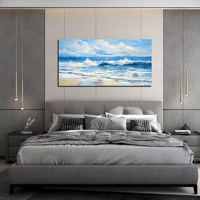 ENTANUB Ocean Wall Art, Size 48x24 Inches
