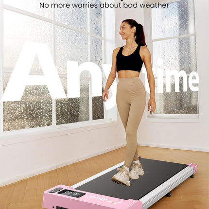 Under Desk Walking Treadmill for Home Fitness, 265 Lbs Capacity 2 in 1 Pad for W