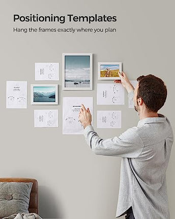SONGMICS Picture Frames, Collage Picture Frames Set of 10, Two 8x10, Four 5x7, F