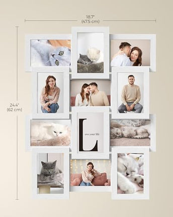 SONGMICS Collage Picture Frames, 4x6 for Wall Decor 12 Pack, Assembly Required,