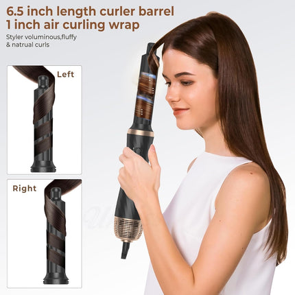 Blow Dryer Brush 5 in 1, Negative Ion Hair Dryer Brush Set Air Styler Curling Wr