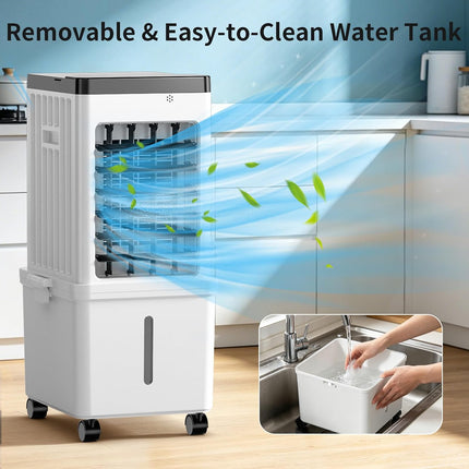 SimerSure 3-in-1 Portable Evaporative Air Cooler with Removable Water Tank, Ice Packs, Timer & Remote Control