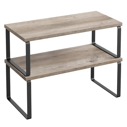 SONGMICS Cabinet Organizer Shelf, Set of 2 Kitchen Counter Shelves, Kitchen Stor