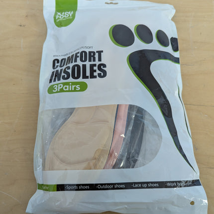 XINIFOOT 3 Pairs Heel Insoles, Shoe Insoles with Heel Grips, Sponge Shoes Pads H