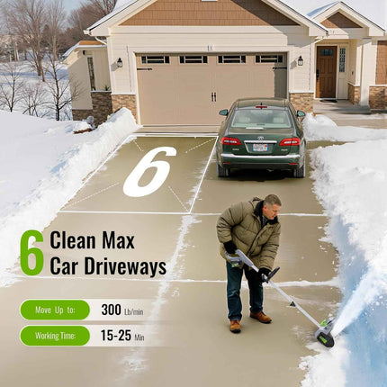 Cordless Snow Shovel, Electric Snow Blower, Battery Power 20V