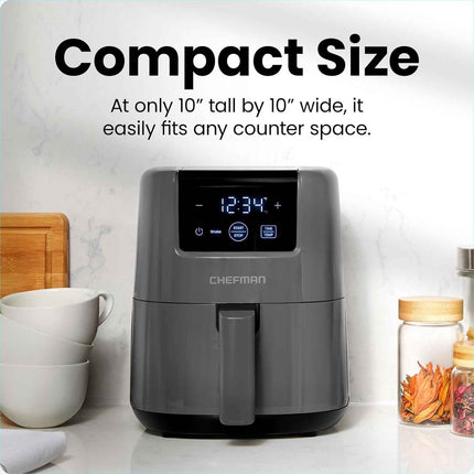 CHEFMAN 2 Qt Mini Air Fryer – Digital Space-Saving Compact Air Fryer with Nonsti