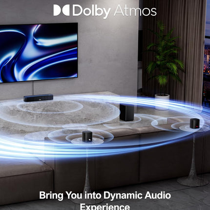 ULTIMEA 5.1ch Sound Bar with Dolby Atmos, Surround Sound System for TV, App Cont