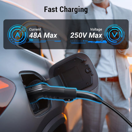 Max 48Amp 250V Tesla Charger to J1772 Adapter