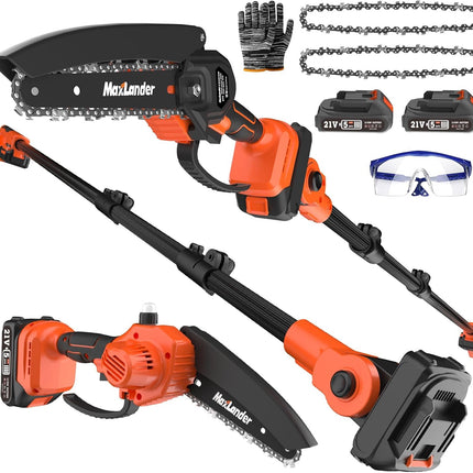MAXLANDER 2-IN-1 Cordless Pole Saw & Mini Chainsaw