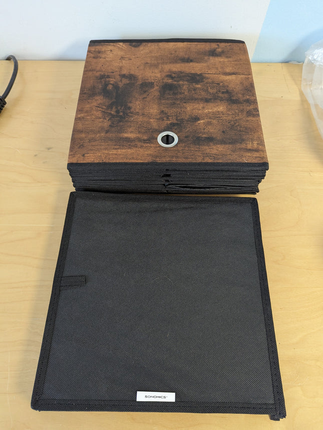 SONGMICS Cube Storage Bins, Set of 6 Storage Baskets with Handles, Foldable, Oxf