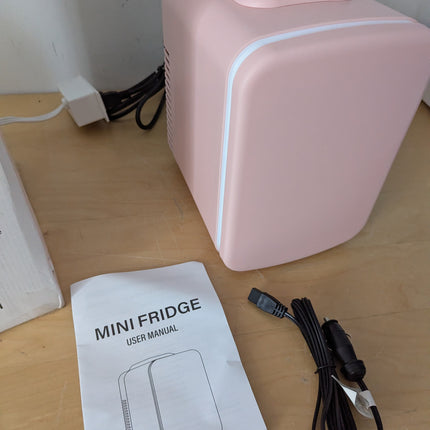 Simple Deluxe Mini Fridge, 4L/6 Can Portable Cooler & Warmer Freon-Free Small Re
