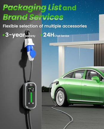 VERY VAN Portable Level 2 EV Charger - Electric Vehicle Charger for J1772, 60Amp