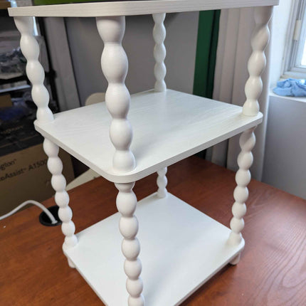 Fultyle End Table, Small Side Table with 3 Tier Open Shelf, Modern NightStand Be