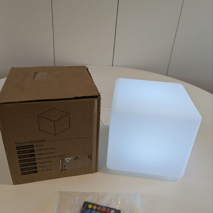 Mr.Go 8-inch Rechargeable LED Cube Light w/Remote, RGB Color Changing Cube Lamp,