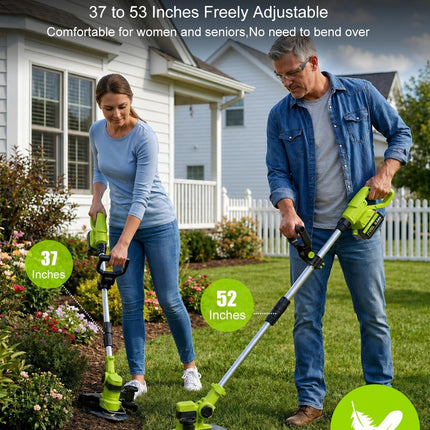 INCOMPLETE LAYUNI 21V Brushless Cordless Weed Wacker, 4-in-1 Trimmer & Edger with 2 x 3.0Ah (No String Holder)