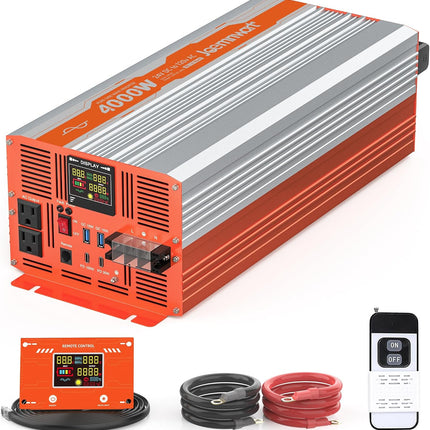 (no remote) JOEMNWART 4000W Pure Sine Wave Inverter 24V DC to 120V AC Converter,