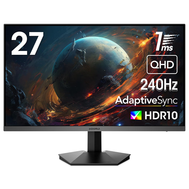 KOORUI Gaming Monitor, 27 inch WQHD 2560 x 1440 PC Computer Monitor, Up to 240Hz