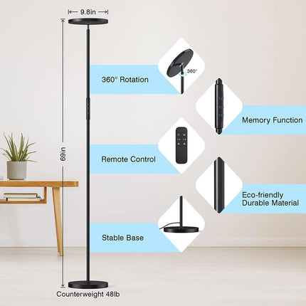 Ohlux orange floor lamp, 32w, 2500LM Super Bright