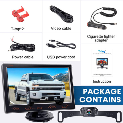 7-Inch Backup Camera for Car, Truck, SUV - HD 1080P Rear View System, IP69K Wate