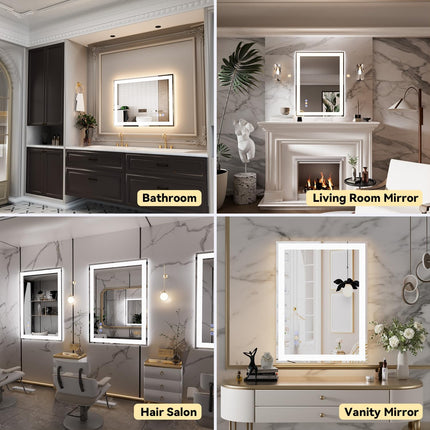 Callsky - 24 x 36 Inch LED Bathroom Mirror with Front and Backlit Lighting, Sepa