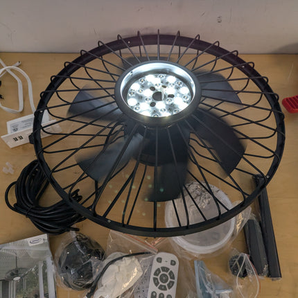 Depuley 20 Inch Outdoor Ceiling Fan with Light for Gazebo, Waterproof, Black