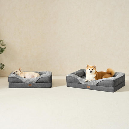 EHEYCIGA Memory Foam Dog Bed for Large Sized, Orthopedic Dog Sofa with Sides and