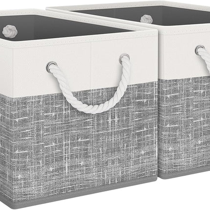 Fab totes Storage Bins 2-Pack，White & Grey