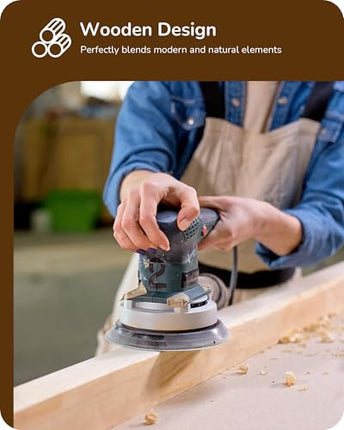 EDISHINE Wooden LED Corner Floor Lamp with Remote, Minimalist Dimmable Atmospher