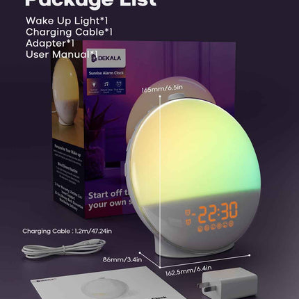 Dekala Sunrise Alarm Clock, Smart Wake Up Light, APP Control, Sunrise Sunset Sim