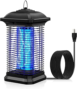 AMUFER 18W Bug Zapper for Outdoor & Indoor, Blue Violet UV Lamp, Electric Mosquito & Fly Killer, 1/2 Acre Coverage