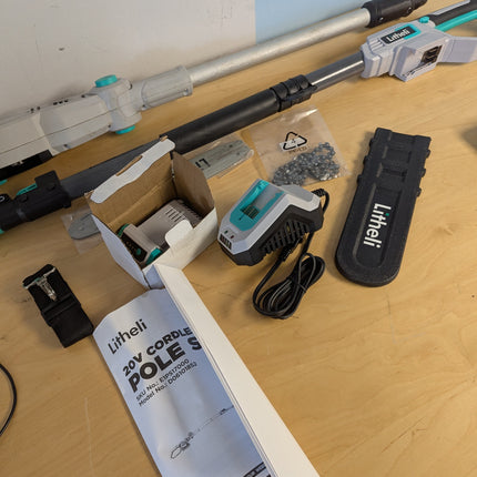 Litheli Cordless Pole Saw 10-Inch, 20V Battery-Powered Pole Saws for Tree Trimmi