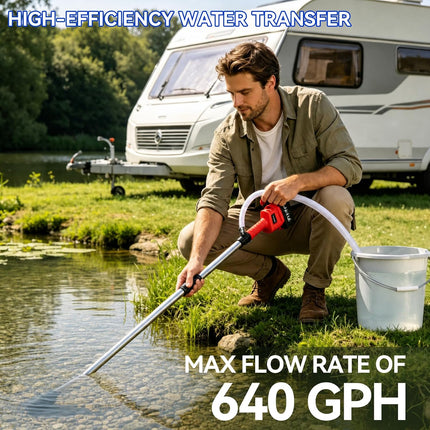 Cordless Brushless Stick Water Transfer Pump with Battery and Charger