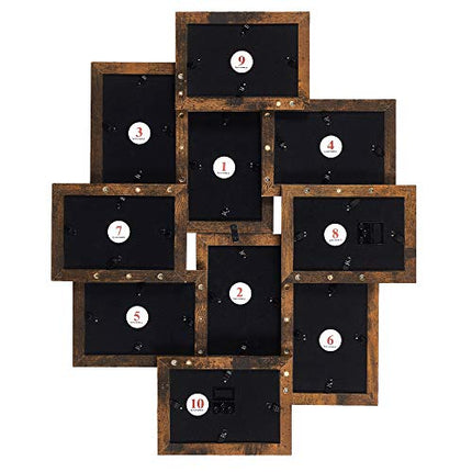 SONGMICS Collage Picture Frames, 10 Frames for 4x6 Photos, Collage Photo Frames