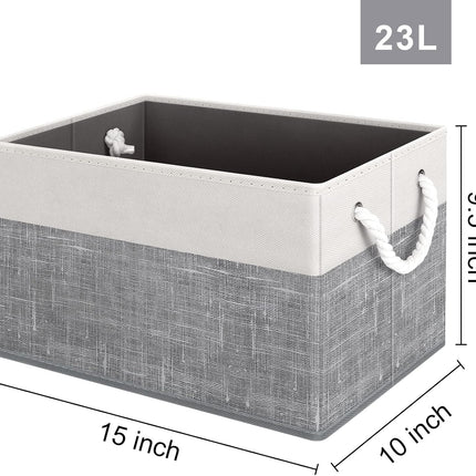 Fab totes Storage Bins 2-Pack，White & Grey